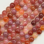 Pink Carnelian Beads -  Polished Round