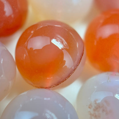 Pink Carnelian Beads -  Polished Round