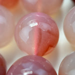 Pink Carnelian Beads -  Polished Round