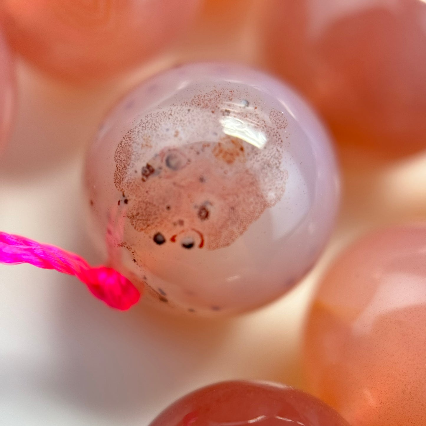 Pink Carnelian Beads -  Polished Round
