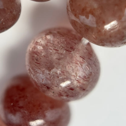 Strawberry Quartz Polished Rondelle Gemstone Beads (AA Quality)