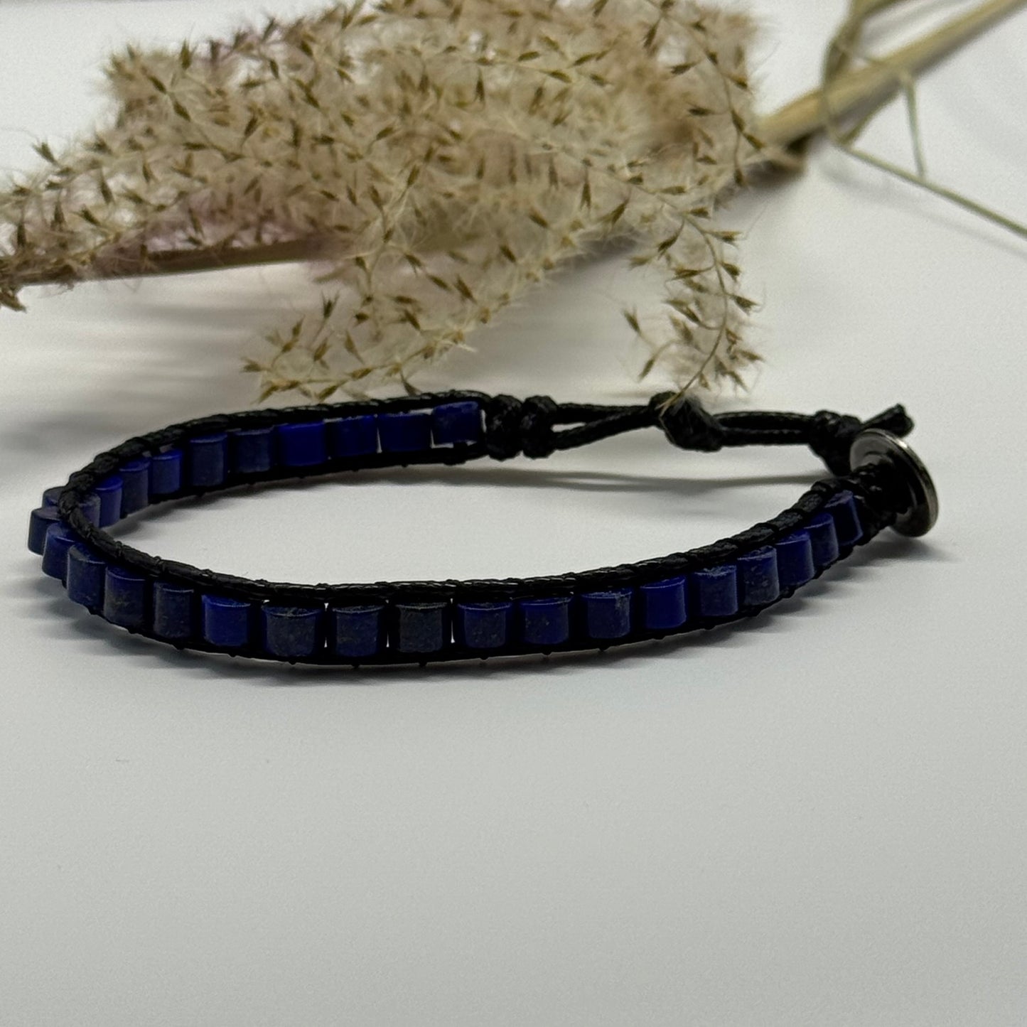 Adjustable Lapis Lazuli Bracelet – Natural Deep Blue Gemstone