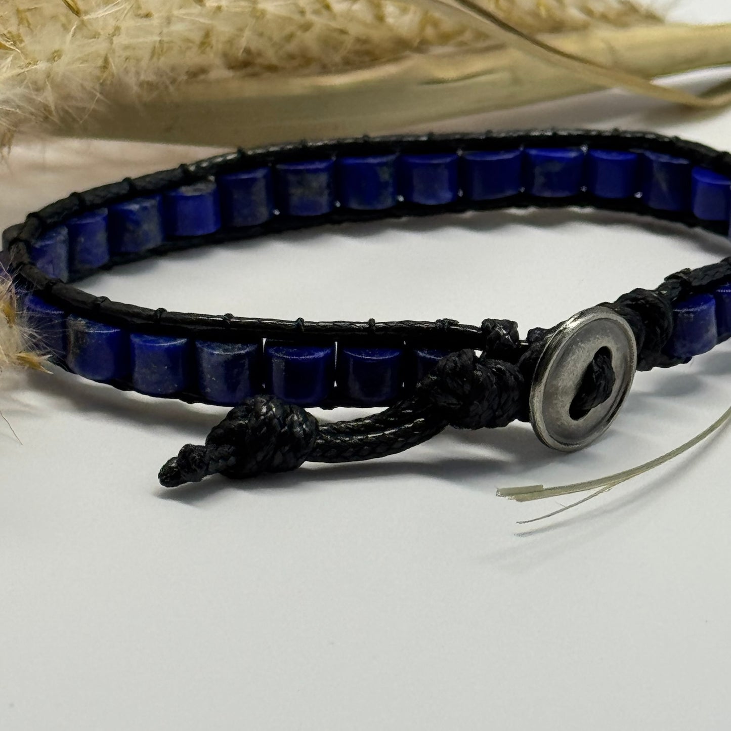 Adjustable Lapis Lazuli Bracelet – Natural Deep Blue Gemstone