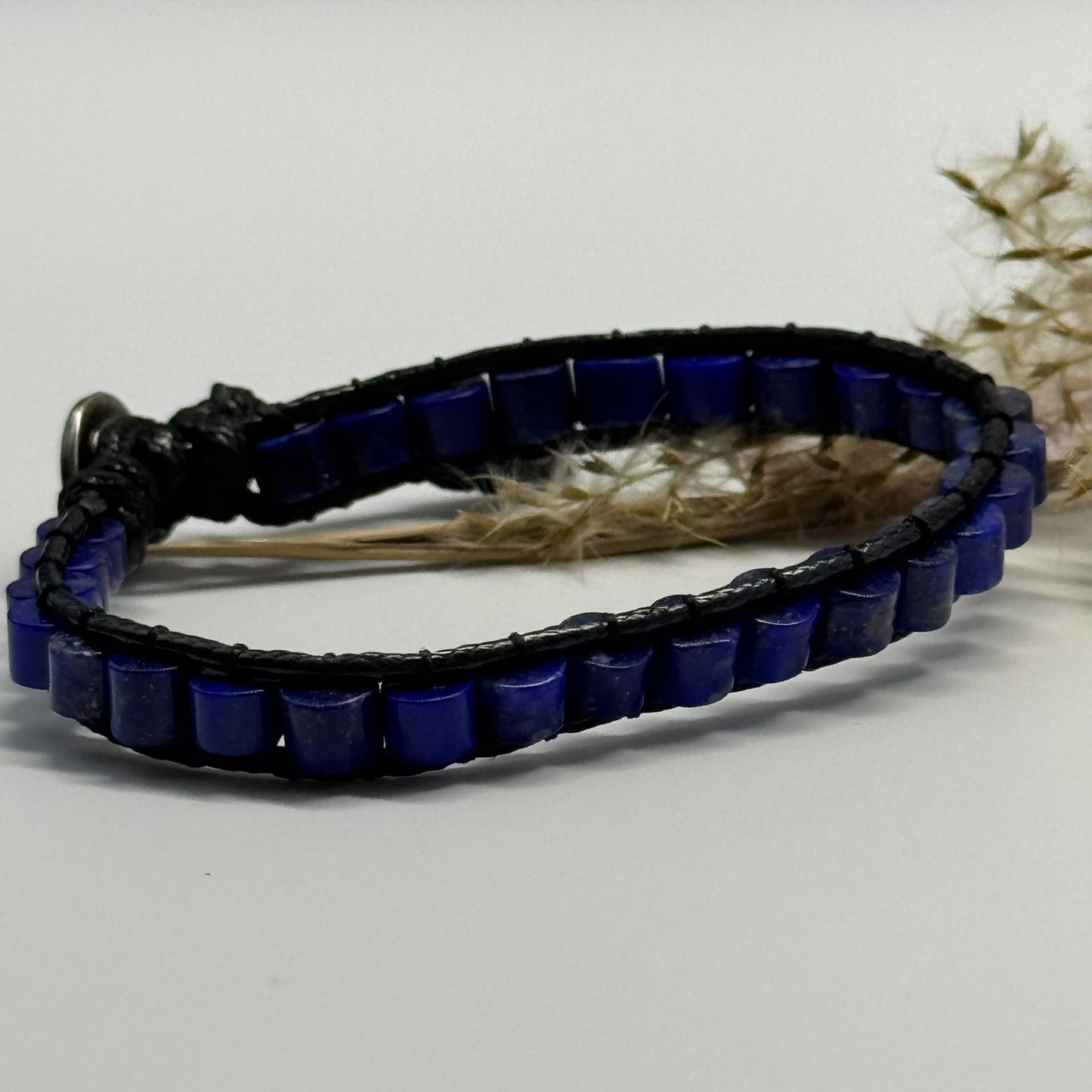 Adjustable Lapis Lazuli Bracelet – Natural Deep Blue Gemstone