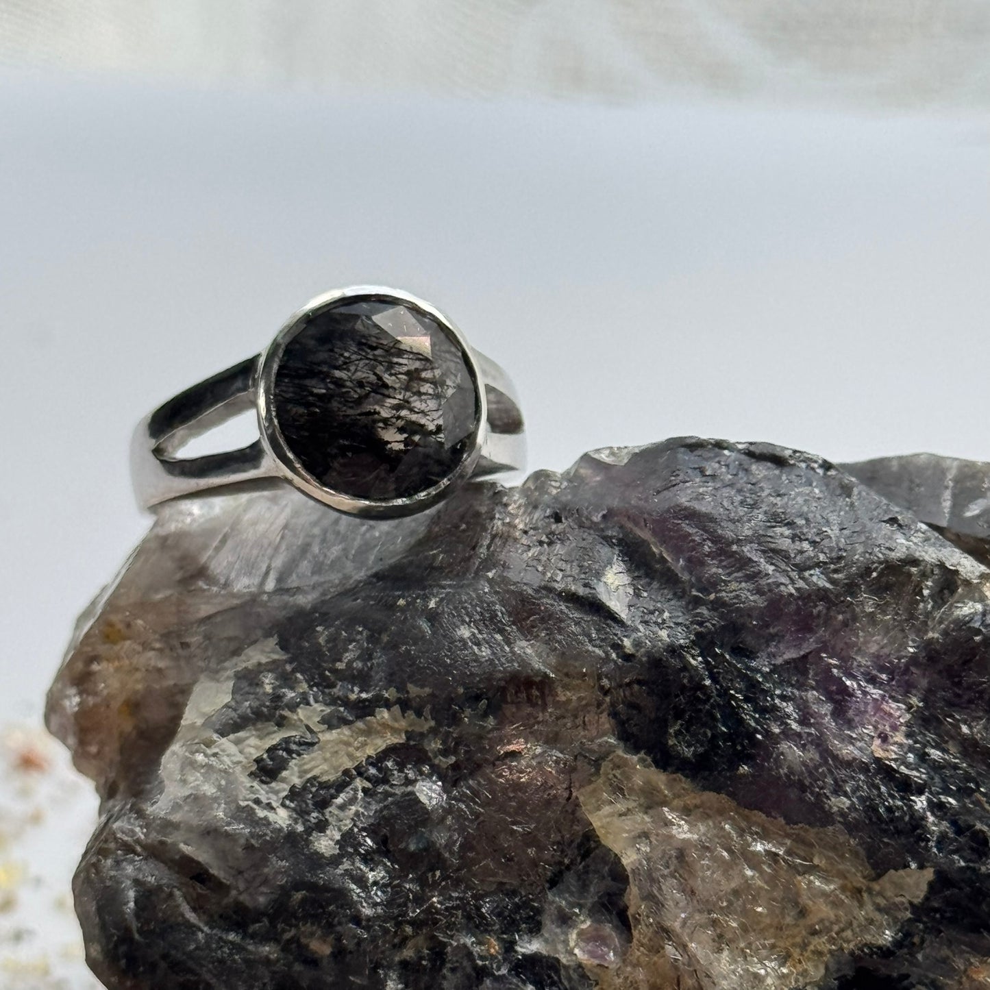 Sacred Seven Ring – Faceted Natural Gemstone Statement Ring in 925 Sterling Silver