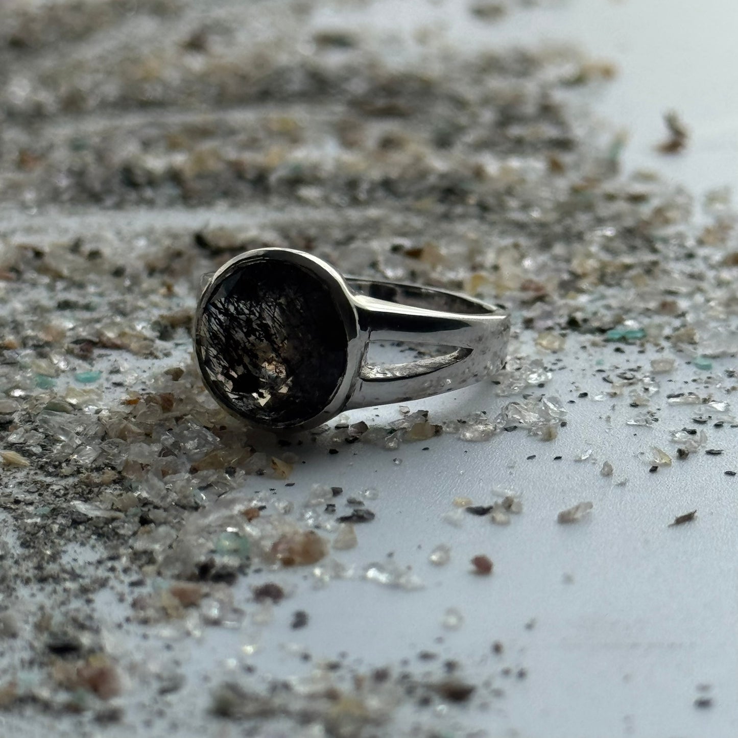 Sacred Seven Ring – Faceted Natural Gemstone Statement Ring in 925 Sterling Silver