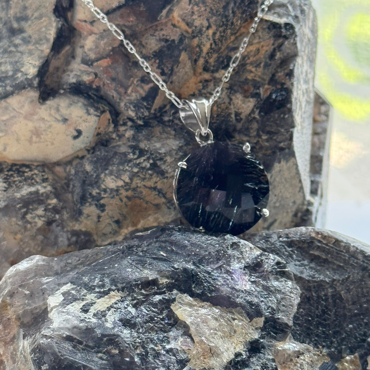 Sacred Seven Pendant – Faceted Natural Gemstone Jewelry in 925 Sterling Silver
