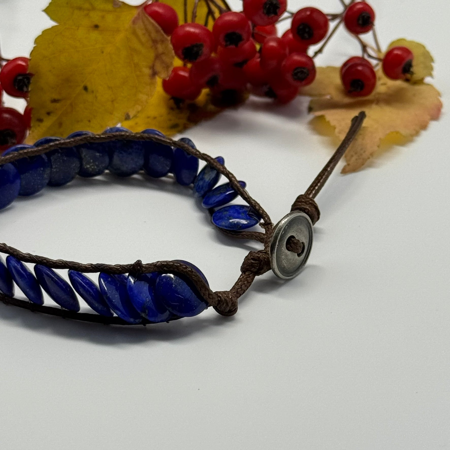 Adjustable Lapis Lazuli Bracelet – Natural Deep Blue Gemstone