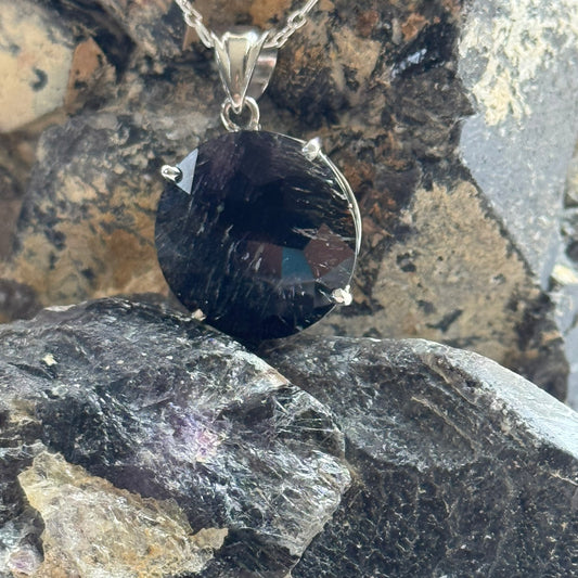 Sacred Seven Pendant – Faceted Natural Gemstone Jewelry in 925 Sterling Silver