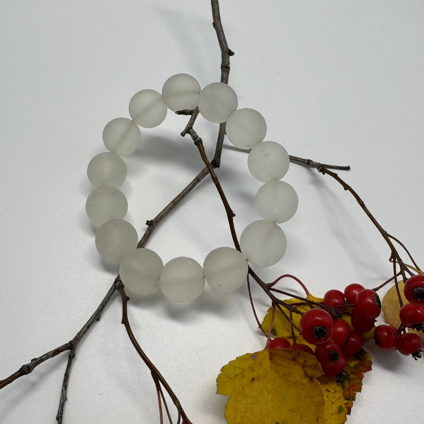 Frosted Quartz Bracelet – Natural Matte Gemstone