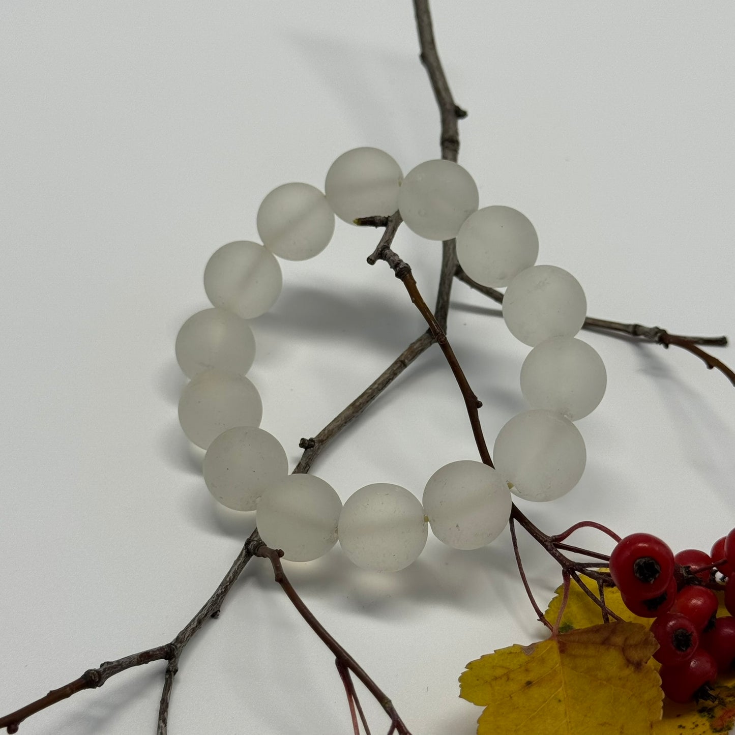 Frosted Quartz Bracelet – Natural Matte Gemstone