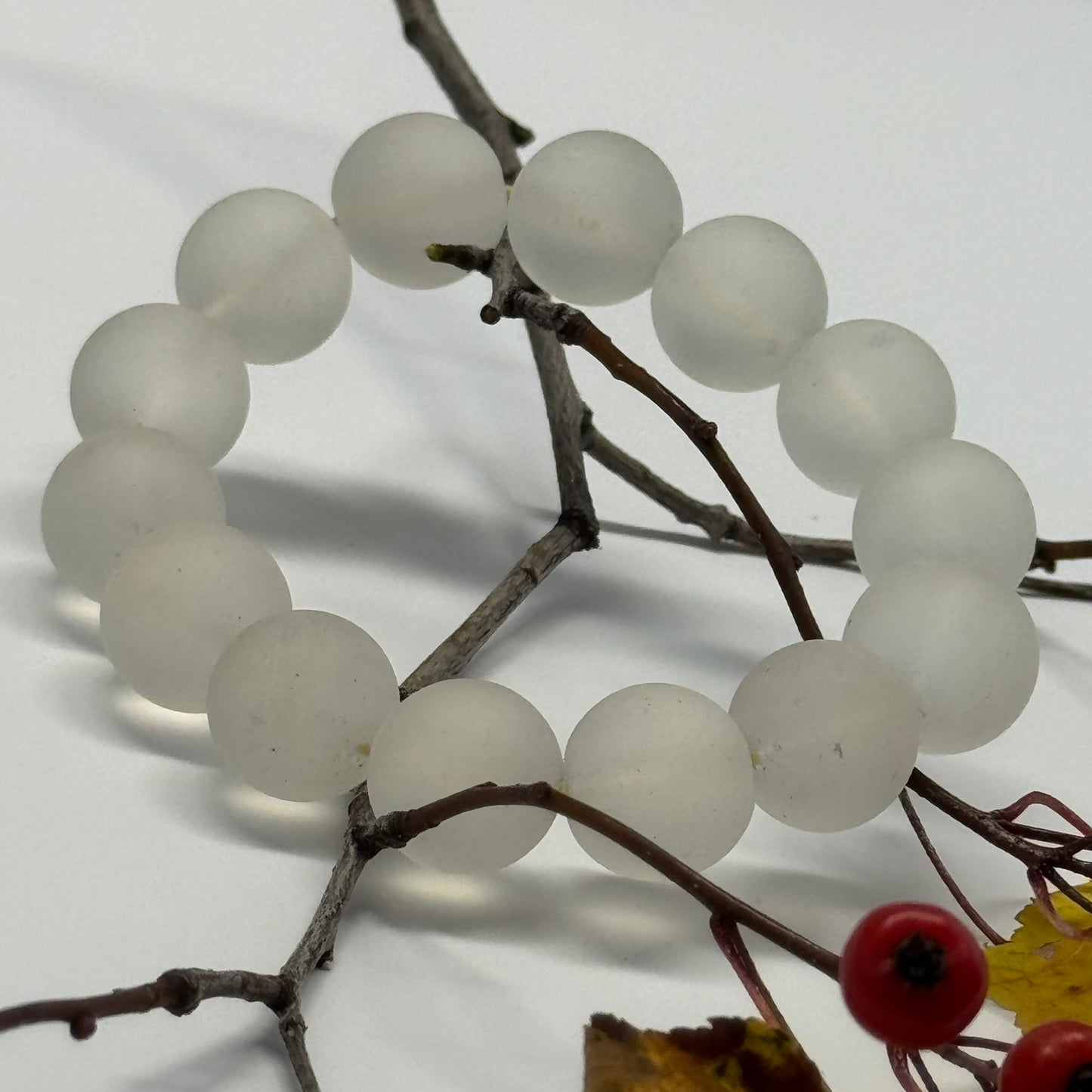 Frosted Quartz Bracelet – Natural Matte Gemstone