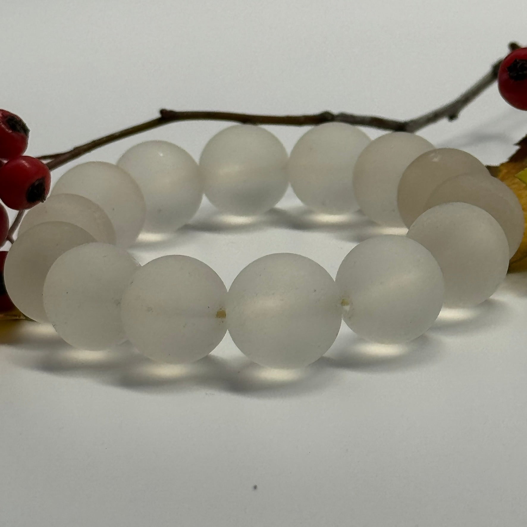 Frosted Quartz Bracelet – Natural Matte Gemstone