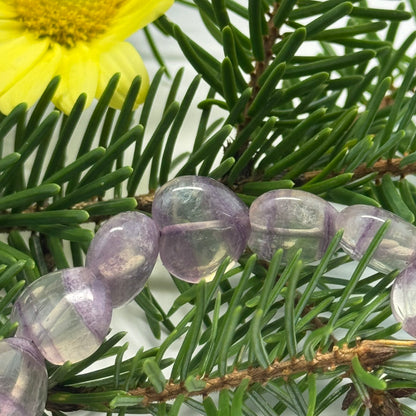 Purple Fluorite Heart Shaped Bracelet – Natural Gemstone Jewelry - (AA Quality)