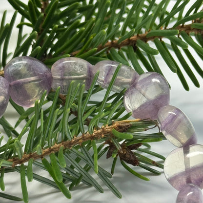 Purple Fluorite Heart Shaped Bracelet – Natural Gemstone Jewelry - (AA Quality)