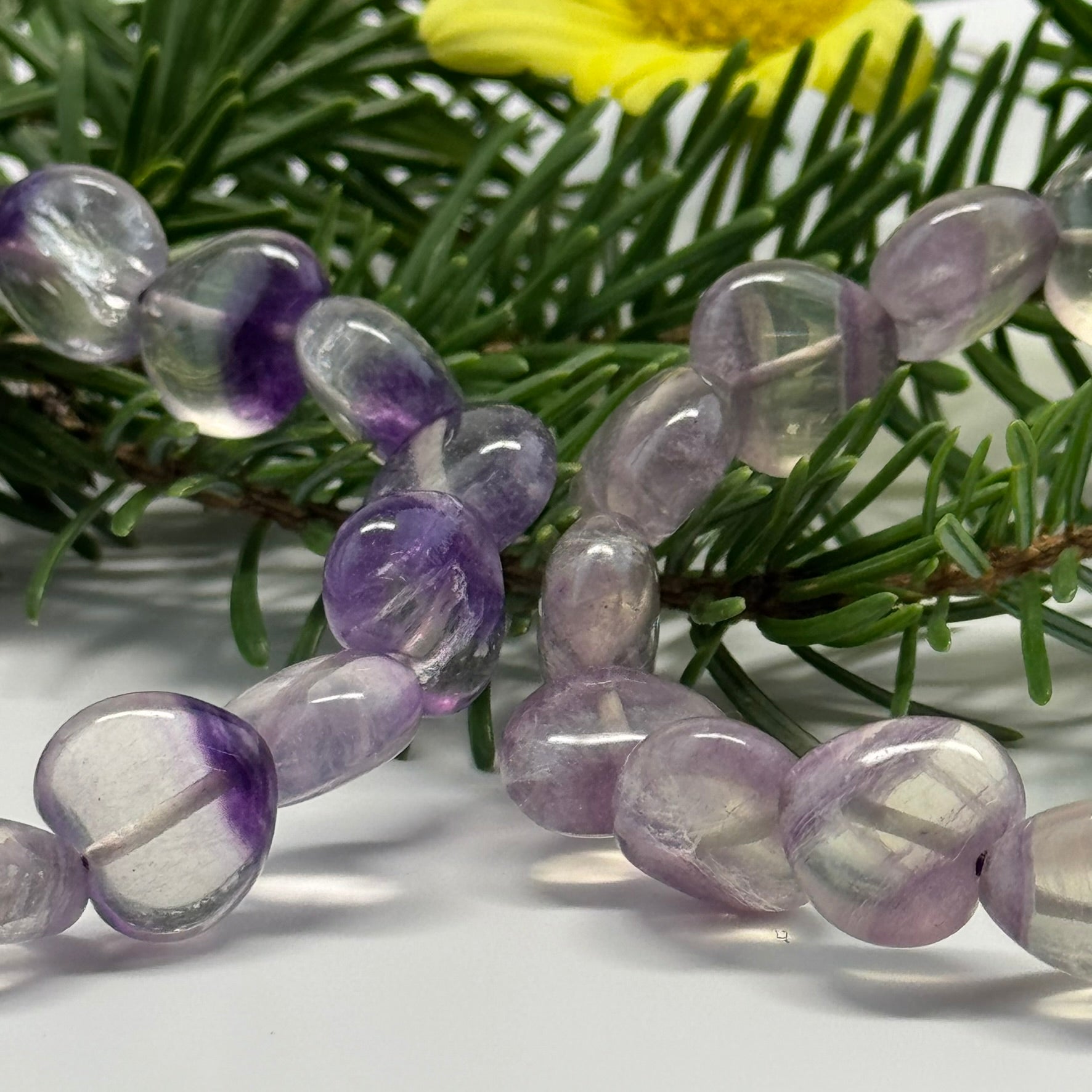 Purple Fluorite Heart Shaped Bracelet – Natural Gemstone Jewelry - (AA Quality)