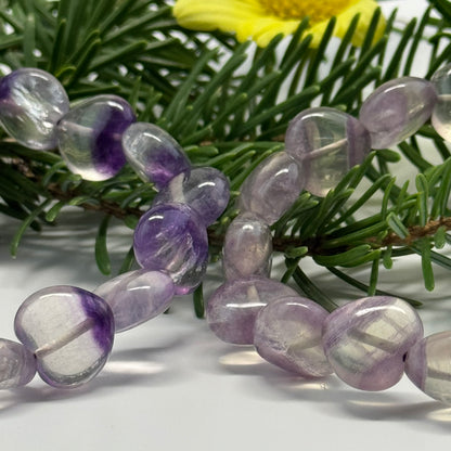Purple Fluorite Heart Shaped Bracelet – Natural Gemstone Jewelry - (AA Quality)