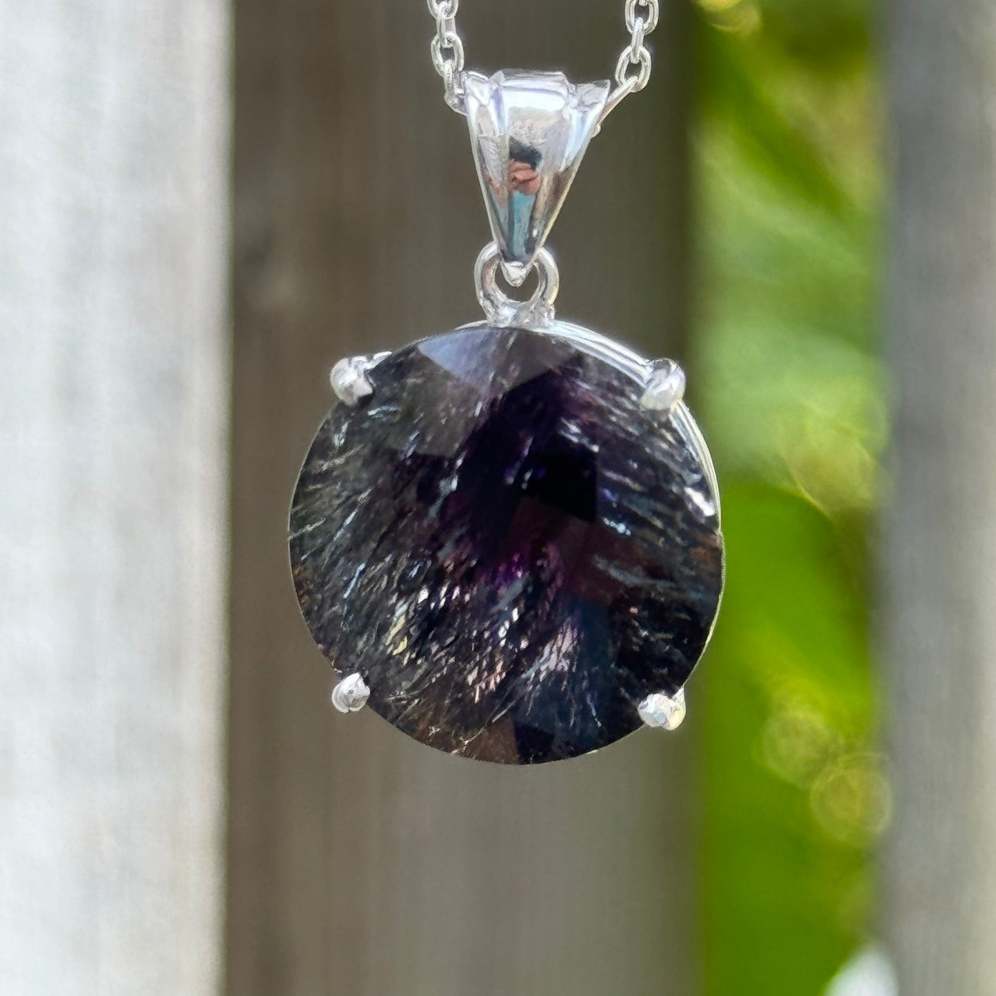 Sacred Seven Pendant – Faceted Natural Gemstone Jewelry in 925 Sterling Silver