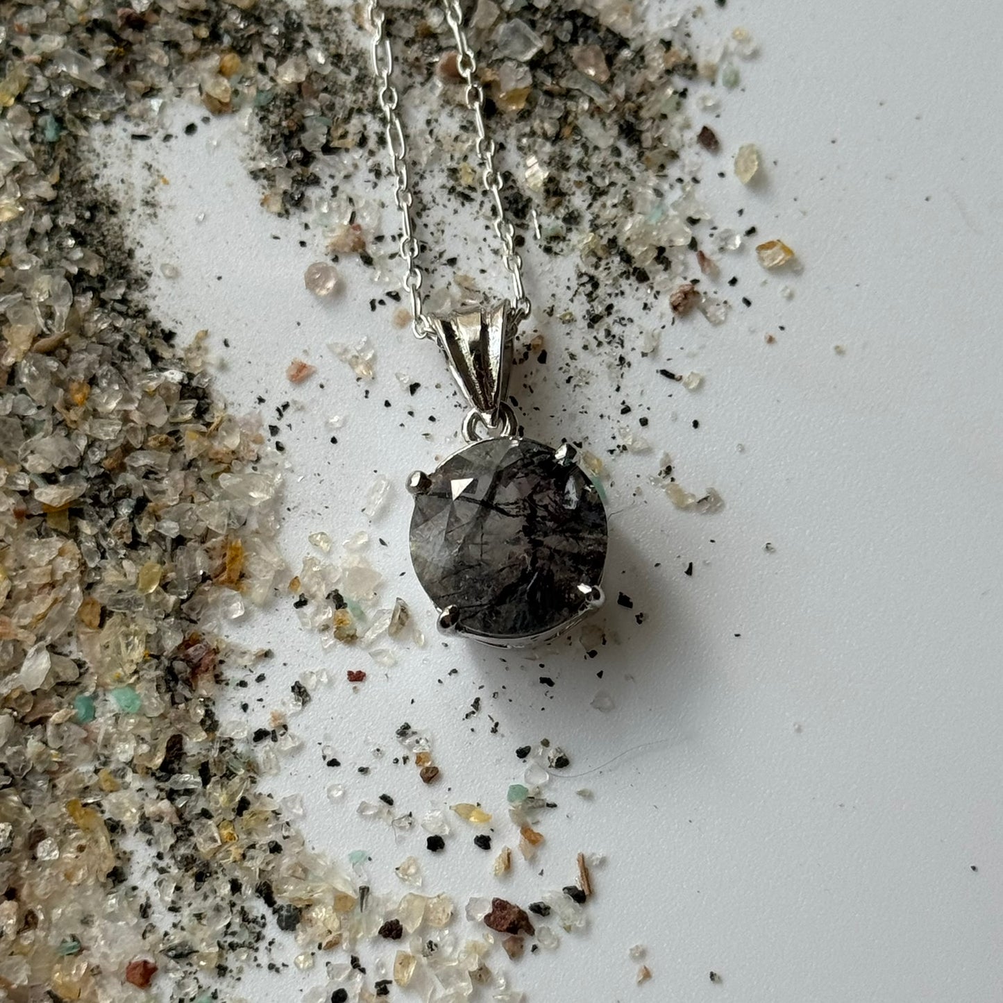 Sacred Seven Pendant – Brilliant-Cut Natural Crystal Jewelry in 925 Sterling Silver