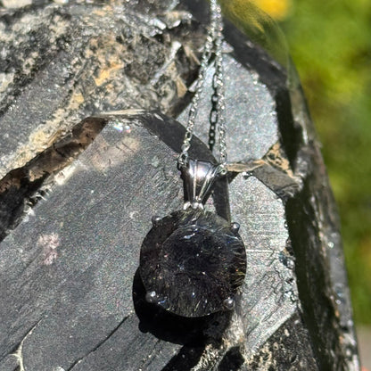 Sacred Seven Pendant – Deep-Tone Prong Set Faceted Natural Gemstone in 925 Sterling Silver
