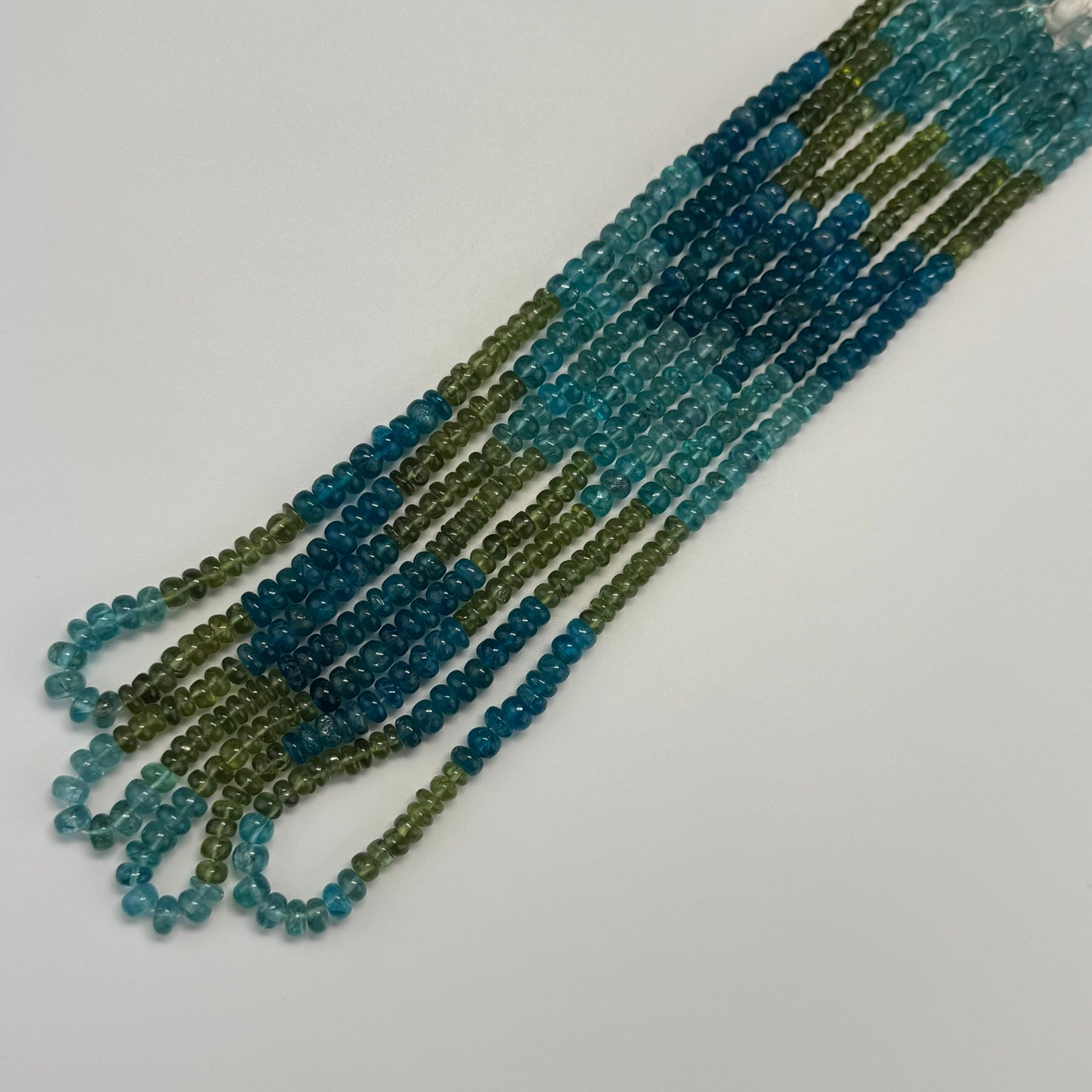 Multicolor Apatite Polished Rondelle Gemstone Beads (AA Quality)