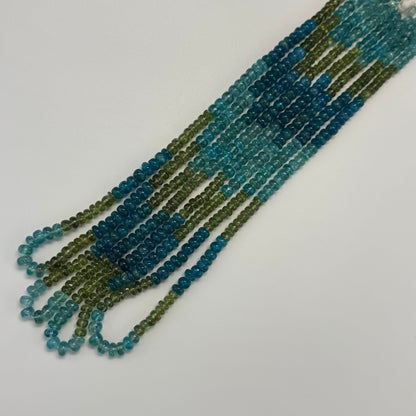 Multicolor Apatite Polished Rondelle Gemstone Beads (AA Quality)