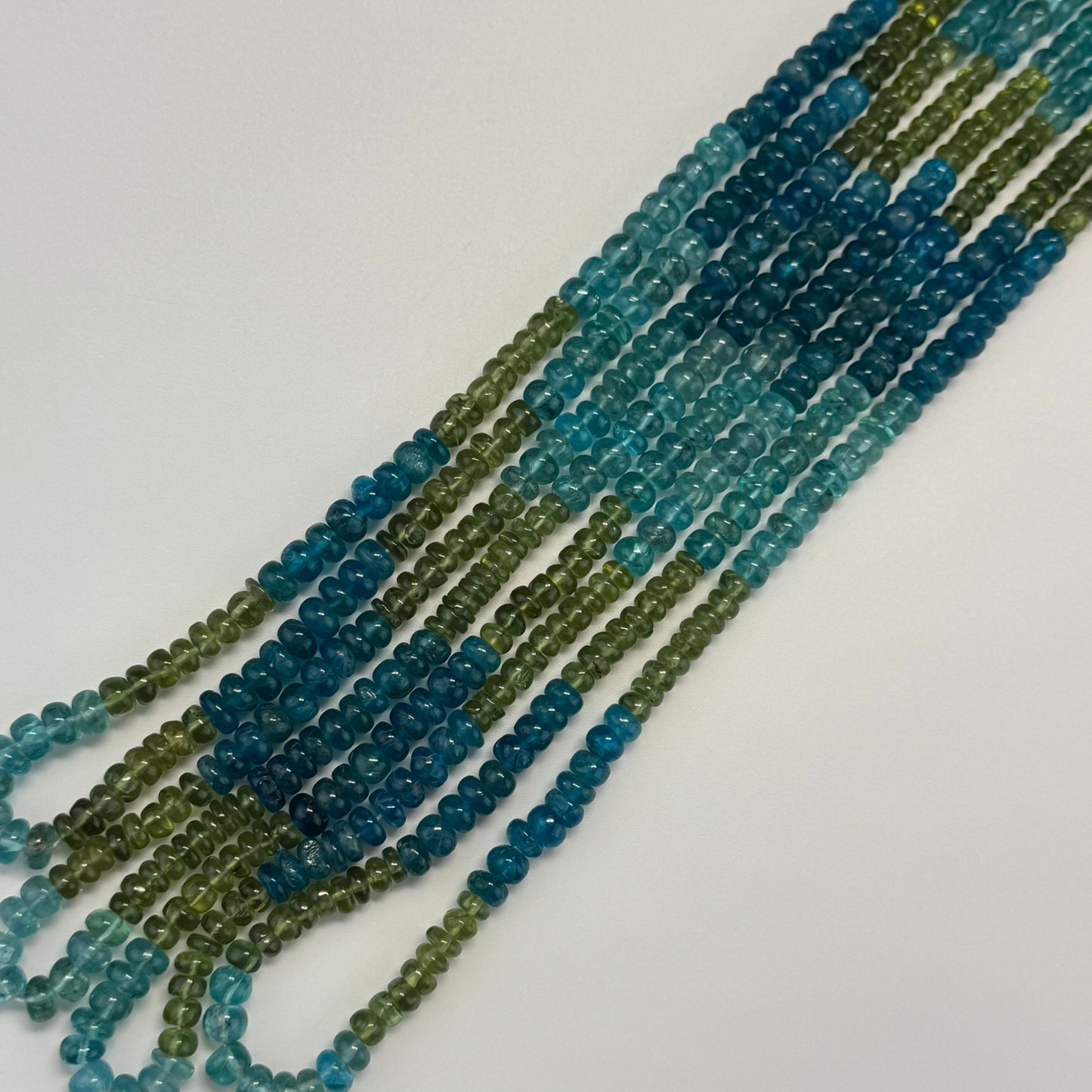 Multicolor Apatite Polished Rondelle Gemstone Beads (AA Quality)