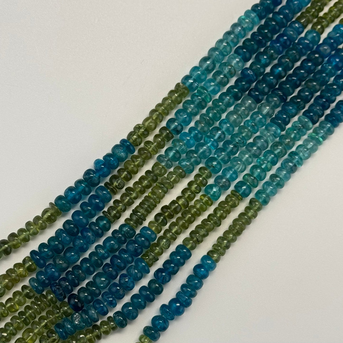 Multicolor Apatite Polished Rondelle Gemstone Beads (AA Quality)