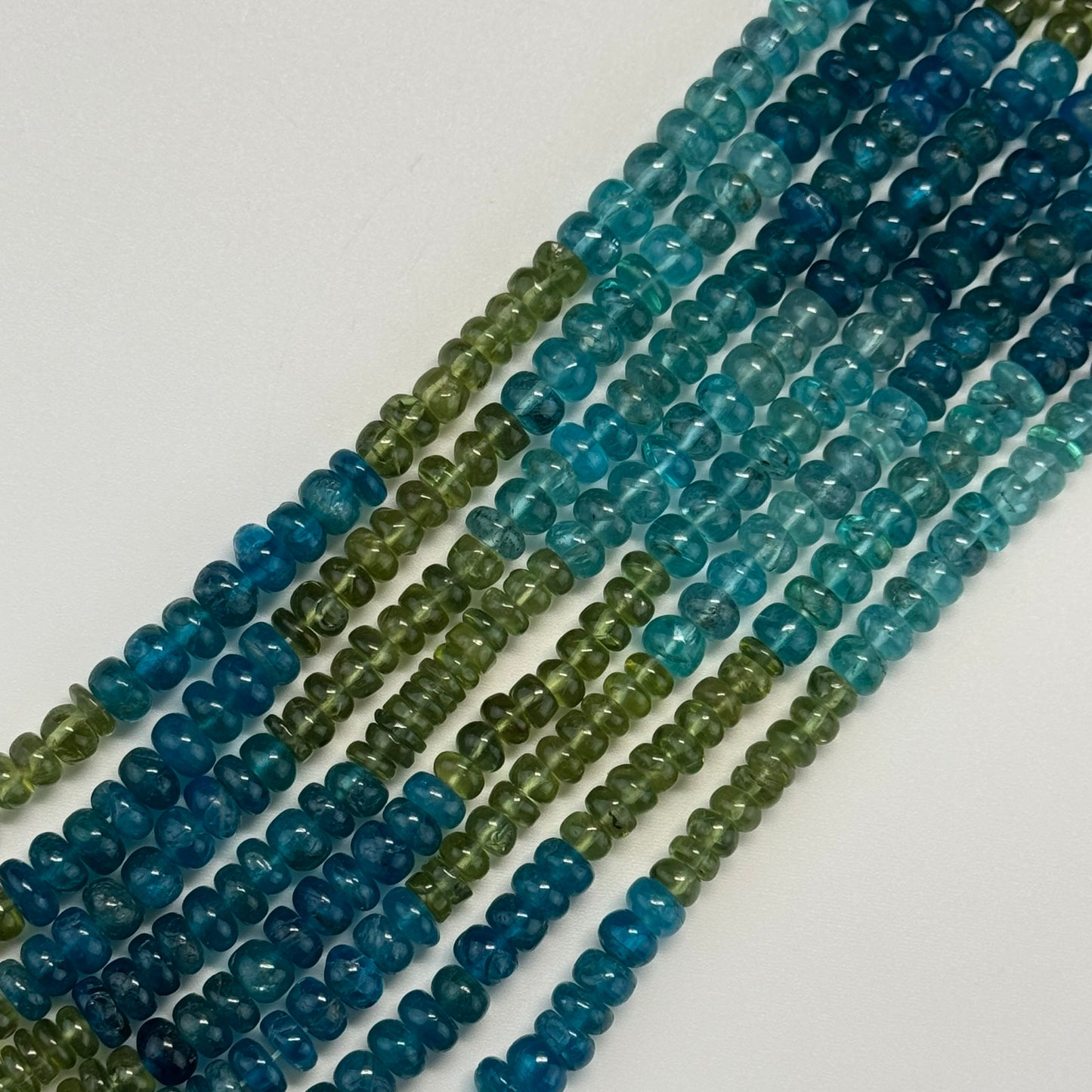 Multicolor Apatite Polished Rondelle Gemstone Beads (AA Quality)