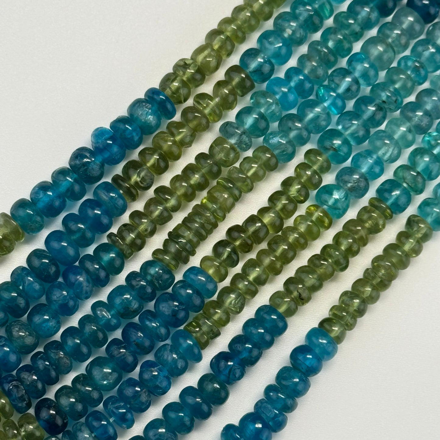 Multicolor Apatite Polished Rondelle Gemstone Beads (AA Quality)