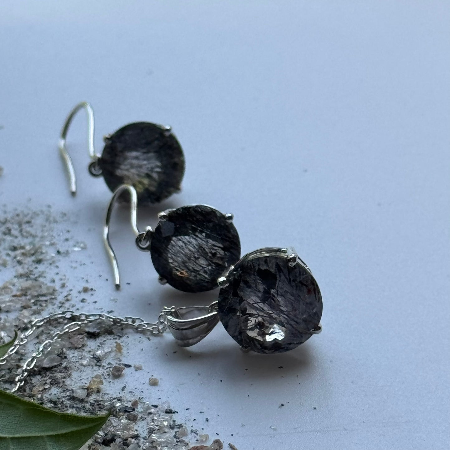 Sacred Seven Pendant and Dangle Earrings Set – Prong Set Faceted Natural Gemstone Jewelry in 925 Sterling Silver