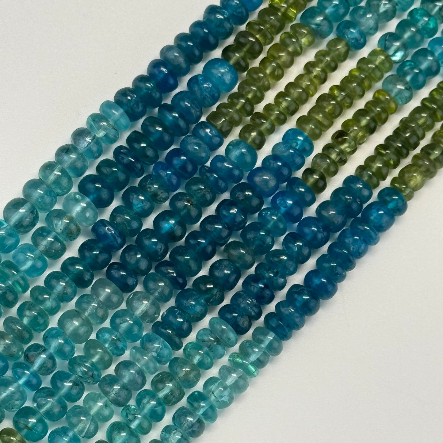 Multicolor Apatite Polished Rondelle Gemstone Beads (AA Quality)