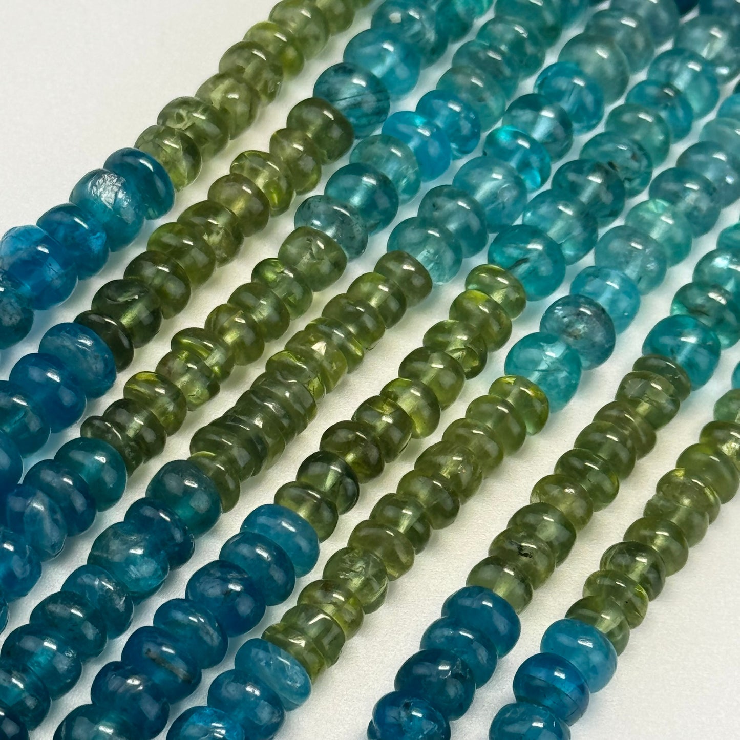 Multicolor Apatite Polished Rondelle Gemstone Beads (AA Quality)