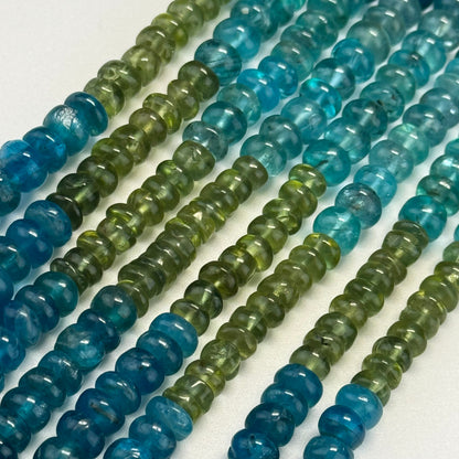 Multicolor Apatite Polished Rondelle Gemstone Beads (AA Quality)