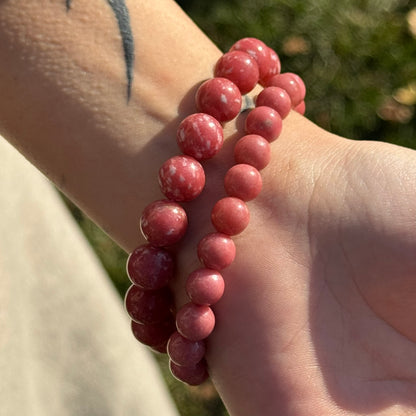 Thulite Bracelet – Natural Gemstone Jewelry - (AAAA Quality)