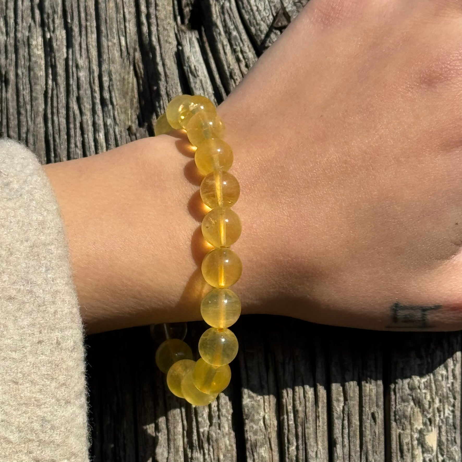 Yellow Fluorite Bracelet – Natural Gemstone Jewelry for Energy & Style - (AAAAA Quality)