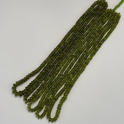 Vesuvianite Polished Rondelle Gemstone Beads (AA Quality)