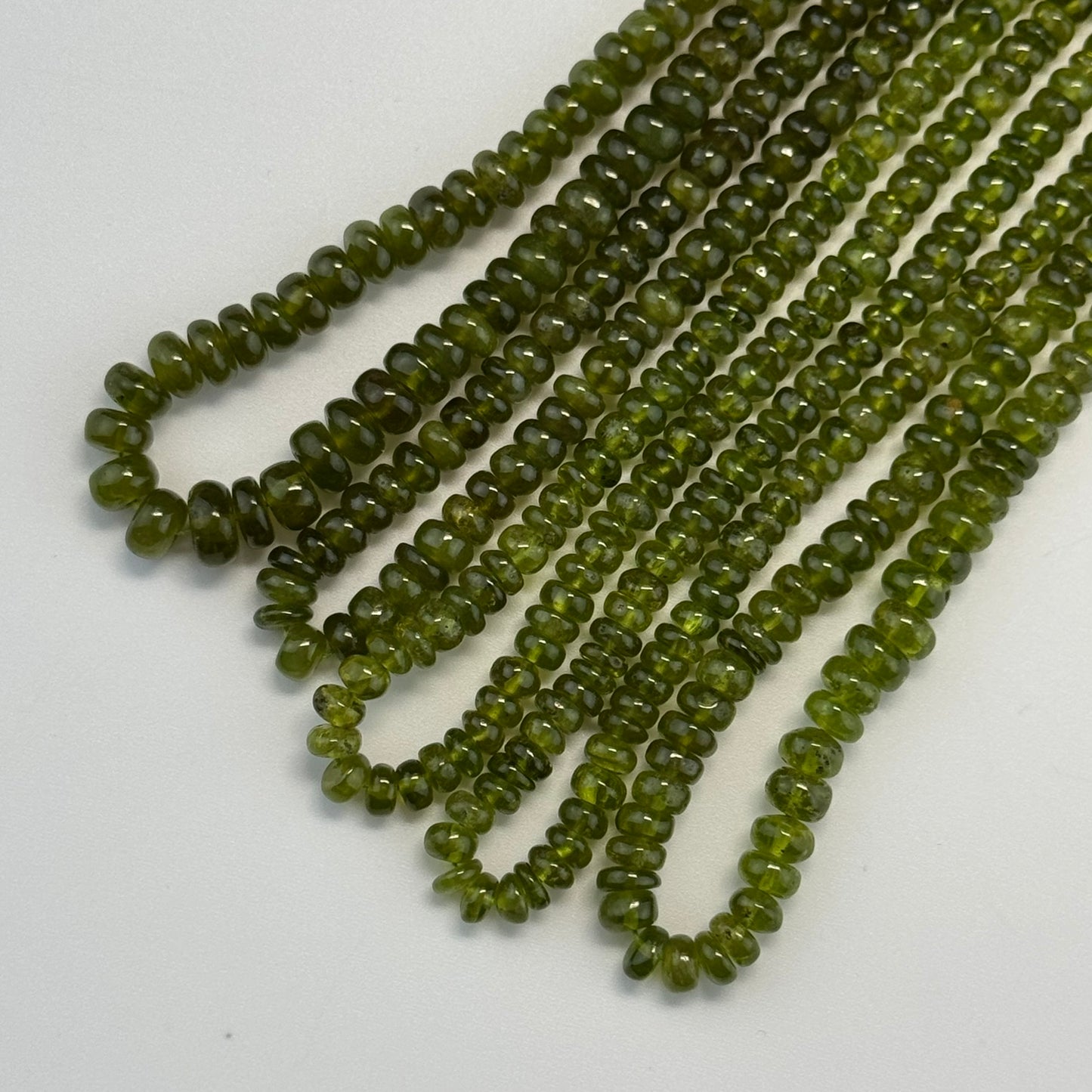 Vesuvianite Polished Rondelle Gemstone Beads (AA Quality)