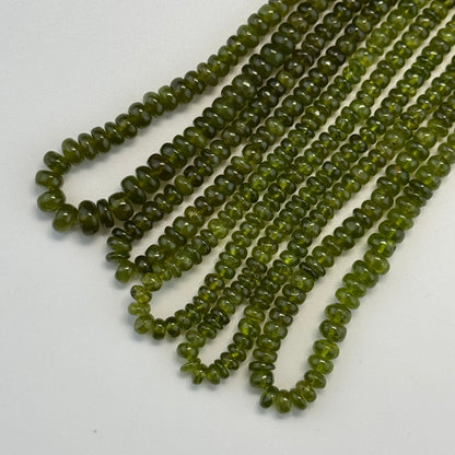 Vesuvianite Polished Rondelle Gemstone Beads (AA Quality)