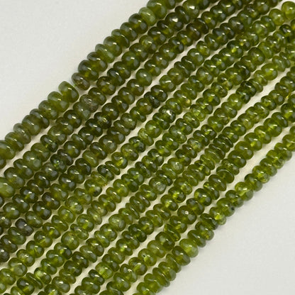 Vesuvianite Polished Rondelle Gemstone Beads (AA Quality)