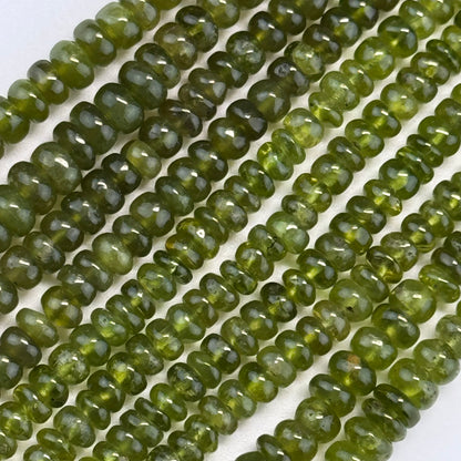 Vesuvianite Polished Rondelle Gemstone Beads (AA Quality)