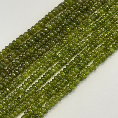 Vesuvianite Polished Rondelle Gemstone Beads (AA Quality)