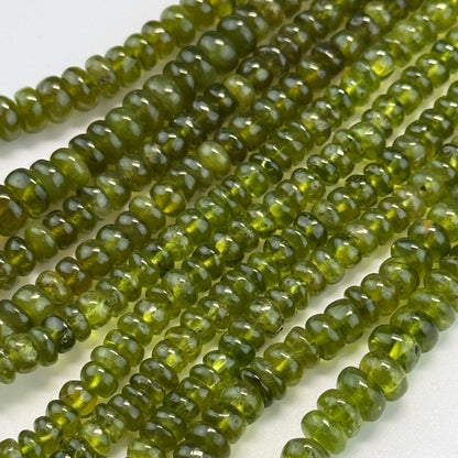 Vesuvianite Polished Rondelle Gemstone Beads (AA Quality)