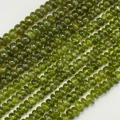 Vesuvianite Polished Rondelle Gemstone Beads (AA Quality)