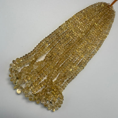 Citrine Polished Rondelle Gemstone Beads (AA Quality)