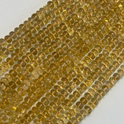 Citrine Polished Rondelle Gemstone Beads (AA Quality)