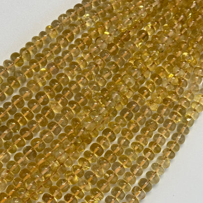 Citrine Polished Rondelle Gemstone Beads (AA Quality)
