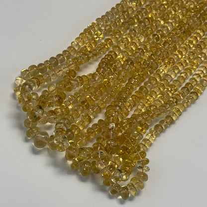 Citrine Polished Rondelle Gemstone Beads (AA Quality)
