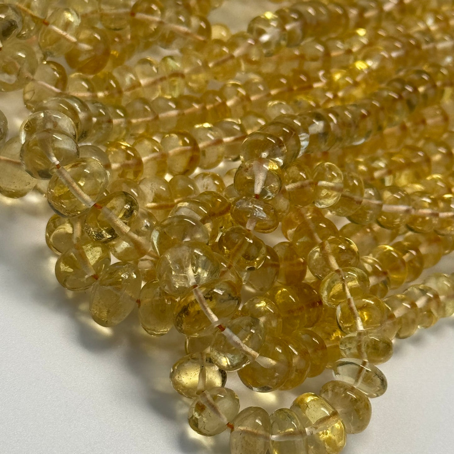 Citrine Polished Rondelle Gemstone Beads (AA Quality)