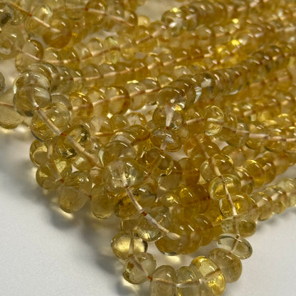 Citrine Polished Rondelle Gemstone Beads (AA Quality)